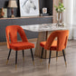 A&A Furniture,Akoya Collection Modern | Contemporary Velvet Upholstered Dining Chair with Nailheads and Gold Tipped Black Metal Legs, Orange，Set of 2 Livingsource