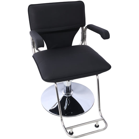 Stainless steel frame,Fashion style Hair Salon Chair Styling Heavy Duty Hydraulic Pump Barber Chair Beauty Shampoo Barbering Chair for Hair Stylist Women Man,with Barber Cape (Black)