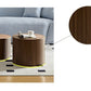 MDF nested table set 2 pieces, handcrafted round coffee table in living/lounge area, walnut color Livingsource