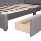 Upholstered Daybed with 2 Storage Drawers Twin Size Sofa Bed Frame No Box Spring Needed, Linen Fabric (Gray) - SolidRoot Buy Furniture USA