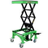 Hydraulic Motorcycle Scissor Jack Lift with Foot Step and Wheels for Dirt Bikes, Green Steel, 350 lbs Capacity SolidRoot Buy Furniture USA