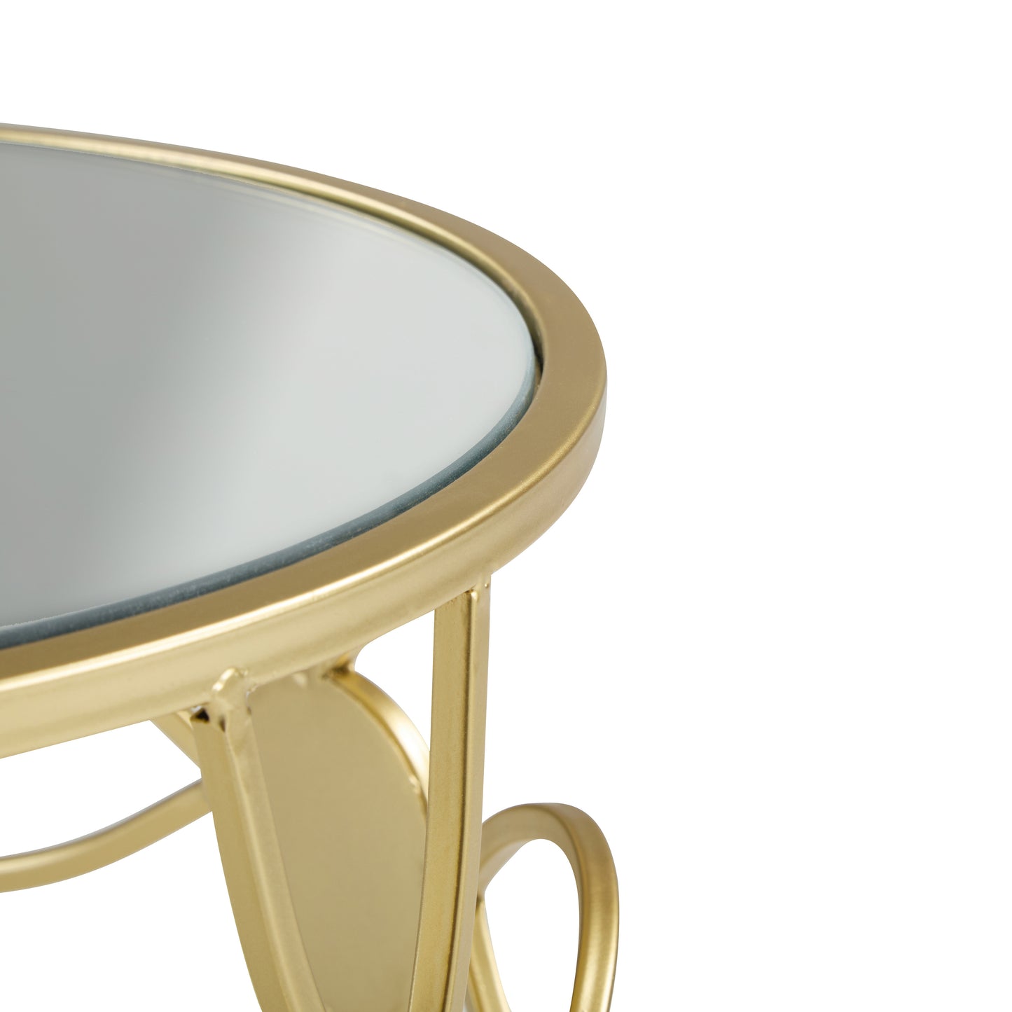 Modern Side Table [Metal Frame +Mirror Top]