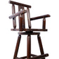 Rustic Bar Stool - Fir Wood Construction, Chair withDecorative Star Backrest, Footrest,Wide Armrest, Rustic Kitchen Stool, Tall Bistro Chair for Dining Room, Restaurant, Pub, 4-Foot,brown color Livingsource