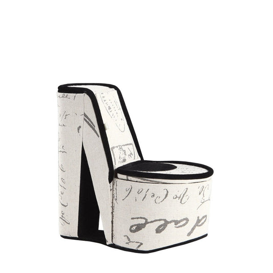 9' Tall Display Jewelry Box with Hidden Storage, High Heel Shoe Design, Stencil Letter Print Livingsource
