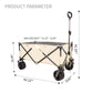 Folding Wagon, Heavy Duty Utility Beach Wagon Cart for Sand with Big Wheels, Adjustable Handle&Drink Holders for Shopping, Camping,Garden and Outdoor Livingsource