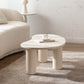 Cloud Coffee Table, 35.43" Irregular Cream Beige Coffee Table with 3 Legs, Modern Center Table for Living Room, Indoor Tea Table, Easy Assembly Livingsource
