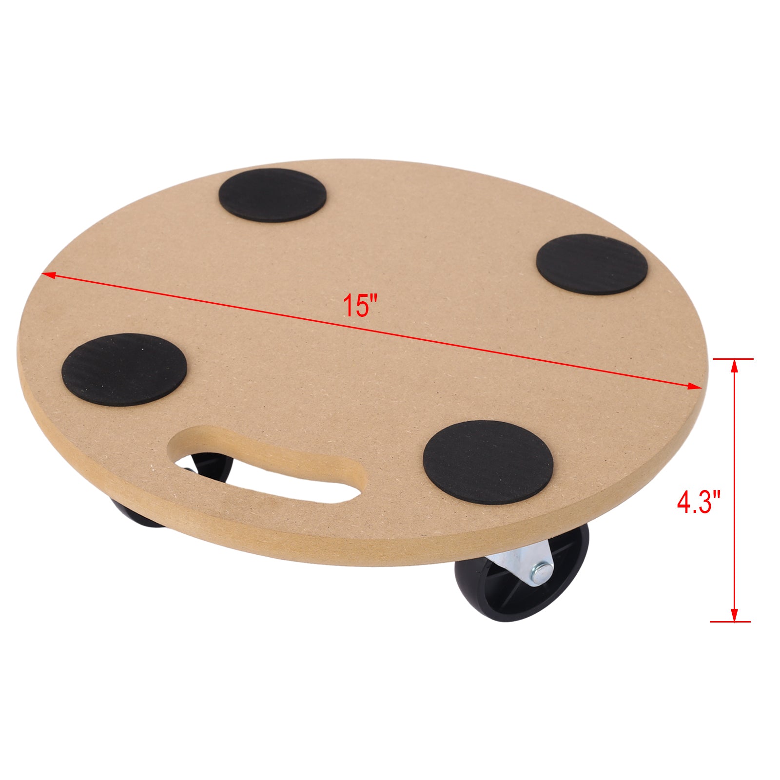 Furniture Moving Dolly, Heavy Duty Wood Rolling Mover with Wheels for Piano Couch Fridge Heavy Items, Securely Holds 500 Lbs (2pcs 15" Round Platform) - SolidRoot Buy Furniture USA