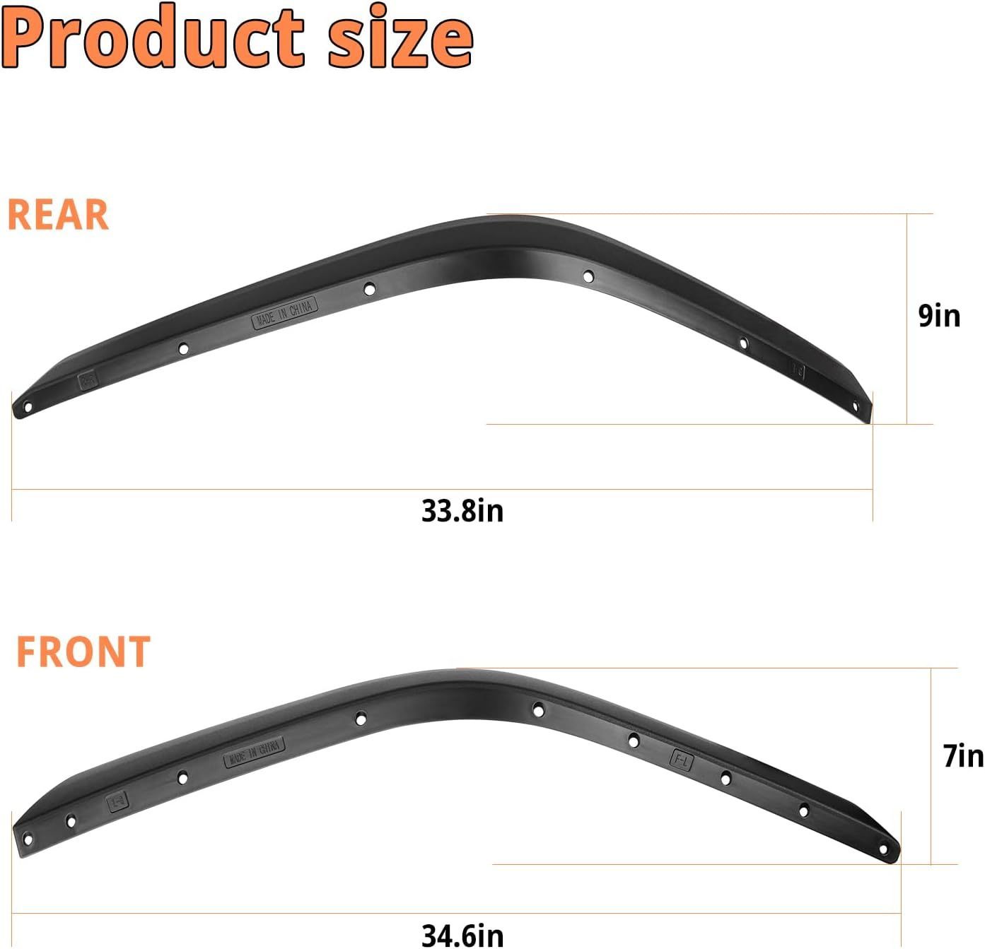 Front & Rear Fenders Compatible with 2020-2024 Jeep Wrangler Gladiator JT Mojave & Rubicon, Off-Road Wheel Fender Liner Set 4 Pcs(Only Fit High Clearance Fender Flares)