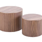 MDF nested table set 2 pieces, handcrafted round coffee table in living/lounge area, walnut color Livingsource
