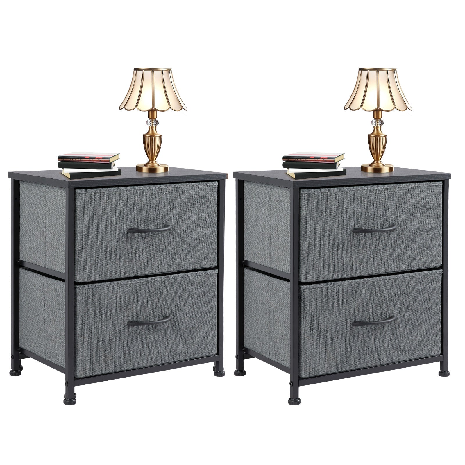 Drawers Dresser Chest of Drawers,Metal Frame and Wood Top,gray,two packs SolidRoot Buy Furniture USA