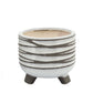 S/2 CERAMIC 6/8" FOOTED PLANTER, WHITE Livingsource