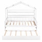 Wooden Twin Size House Bed with Trundle,Kids Bed with Shelf, White - SolidRoot Buy Furniture USA