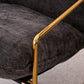 2 Chairs in 1 Box, Upholstered Hanging Armchair with Arm PocketsMetal frame, gold-plated craftsmanship, crushed foam cushions and skin-friendly woven fabric for living room and bedroom. Dark Gray Livingsource
