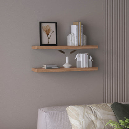 Ecco 31.5' Wide  Floating Shelves Set of 2, Shelves for Wall Decor for Bedroom, Bathroom Storage Shelves, Book Shelves for Living Room Livingsource