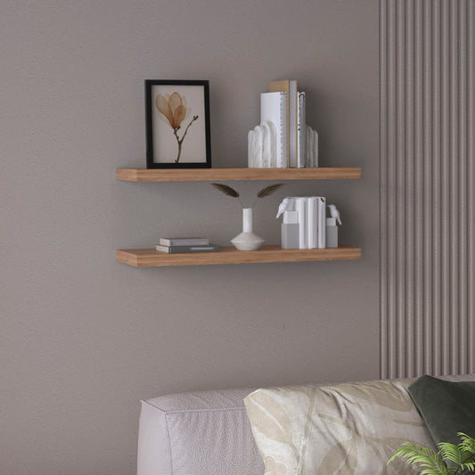 Ecco 31.5' Wide  Floating Shelves Set of 2, Shelves for Wall Decor for Bedroom, Bathroom Storage Shelves, Book Shelves for Living Room