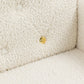 COOLMORE  Armchair Single Sofa Modern Tufted Upholstered Side Reading Chairs with Arm and Gold Metal Leg for Living Room Bedroom (White teddy ) Livingsource