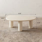 Cloud Coffee Table, 35.43" Irregular Cream Beige Coffee Table with 3 Legs, Modern Center Table for Living Room, Indoor Tea Table, Easy Assembly Livingsource