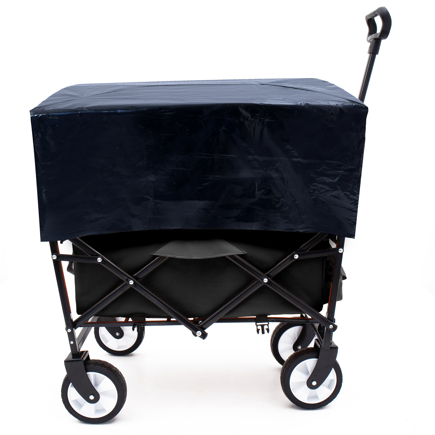 Minimeetall Multi-use Bag Collapsible Foldable Wagon Cart Beach Wagon Heavy Duty Utility Cart Utility Wagon Grocery Cart for for Camping ,3pcs  plastic Liner bag /Cover ,black