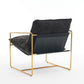 2 Chairs in 1 Box, Upholstered Hanging Armchair with Arm PocketsMetal frame, gold-plated craftsmanship, crushed foam cushions and skin-friendly woven fabric for living room and bedroom. Dark Gray Livingsource