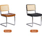 Dining Chairs Set of 2, Fauex Leather Rattan Side Accent Chairs with Chrome Legs, Modern Mid Century Breuer Designed Chairs, Upholstered Dining Living Room Kitchen Chairs (Brown-2pcs) Livingsource