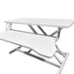 32 Inch Desk Converter, Height Adjustable Sit to Stand Riser, Dual Monitor and Laptop Workstation with Wide Keyboard Tray, White Livingsource