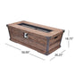 Outdoor Patio Concrete Fire table, Rectangle Gas Burning 56-Inch Fire Pit - 50,000 BTU, Wood Pattern Fire Table, Brown (Tank Cover not Included) - SolidRoot Buy Furniture USA
