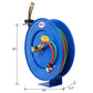 Welding Hose Reel Retractable 1/4 Inch x 50Foot Twin Oxygen Acetylene Rubber Hoses STD Duty Max 200PSI Heavy Duty Industrial Single Arm Construction Livingsource