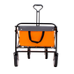 Collapsible Foldable Wagon Cart with strapping system Beach Wagon Utility Cart Utility Wagon Grocery Cart for for Camping Shopping Sports Gardeing Fishing Supports 360lbs All-Terrain Wheels orange Livingsource