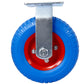 2PCS 8IN CASTER FLAT FREE WHEEL rigrid-Caster Wheel, Steel Hub with Ball Bearings, 5/8-Inch Bore Centered Axle -Blue Livingsource