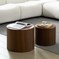MDF nested table set 2 pieces, handcrafted round coffee table in living/lounge area, walnut color Livingsource