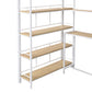 Twin Size Metal Loft bed with Staircase, Built-in Desk and Storage Shelves, White - SolidRoot Buy Furniture USA