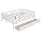 Full Size Daybed Wood Bed with Two Drawers , White - SolidRoot Buy Furniture USA