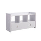 White Entryway Shoe Bench, Three Shelves Organizer with Storage Drawer Livingsource