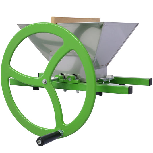 7L Manual Juicer Grinder,Portable Fruit crusher with wheel Stainless Steel fruit Scratter Pulper for Wine and Cider Pressing Livingsource