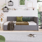 Upholstered Daybed with 2 Storage Drawers Twin Size Sofa Bed Frame No Box Spring Needed, Linen Fabric (Gray) - SolidRoot Buy Furniture USA