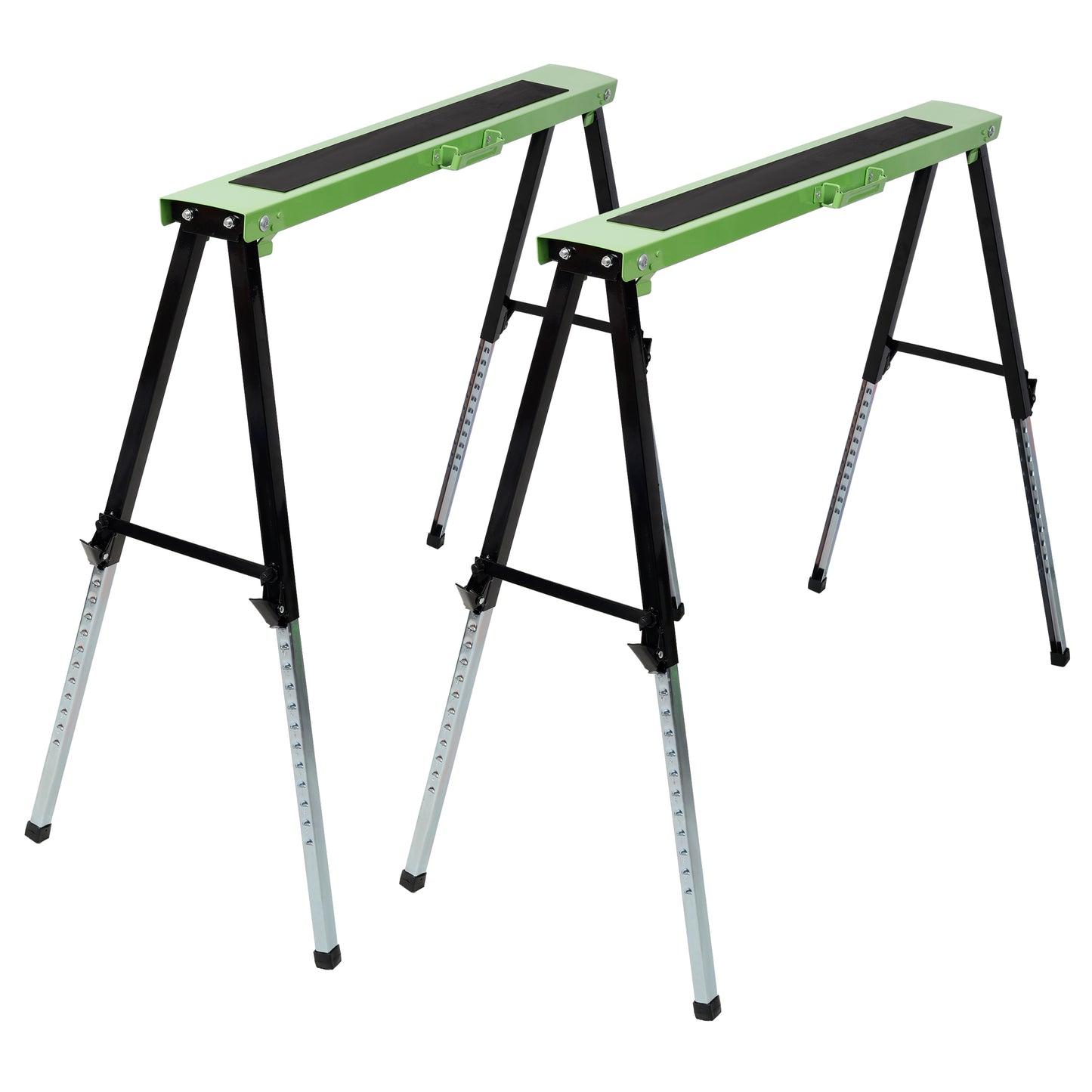 2PACK Adsjustable Saw Horse,Folding Portable Work Horse with Fast Open Legs,Convenient Handle, for Garage, Workshop, Fully Assembled, Green+Black Color SolidRoot Buy Furniture USA