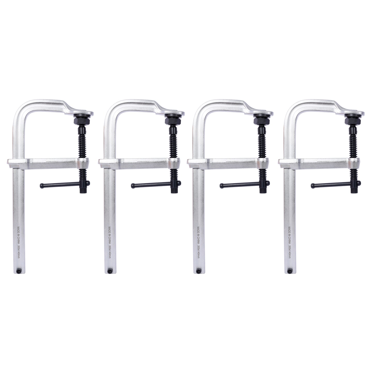 Heavy-Duty F-Clamp with Swivel Pad, 12'x5-1/2', 4 pcs Pack, for Welding