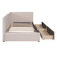 Upholstered Daybed with 2 Storage Drawers Twin Size Sofa Bed Frame No Box Spring Needed, Linen Fabric (Beige) - SolidRoot Buy Furniture USA