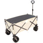 Folding Wagon, Heavy Duty Utility Beach Wagon Cart for Sand with Big Wheels, Adjustable Handle&Drink Holders for Shopping, Camping,Garden and Outdoor Livingsource