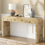 U_STYLE Modern Entryway Table with Burl Wood Veneer,Suitable for Entryway, Hallway, Living Room, Foyer, Corridor Livingsource