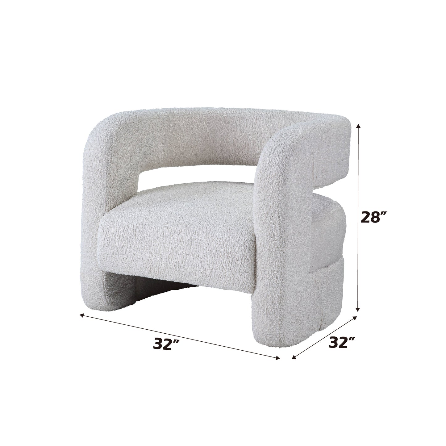 Yitua White Teddy Sherpa Accent Chair