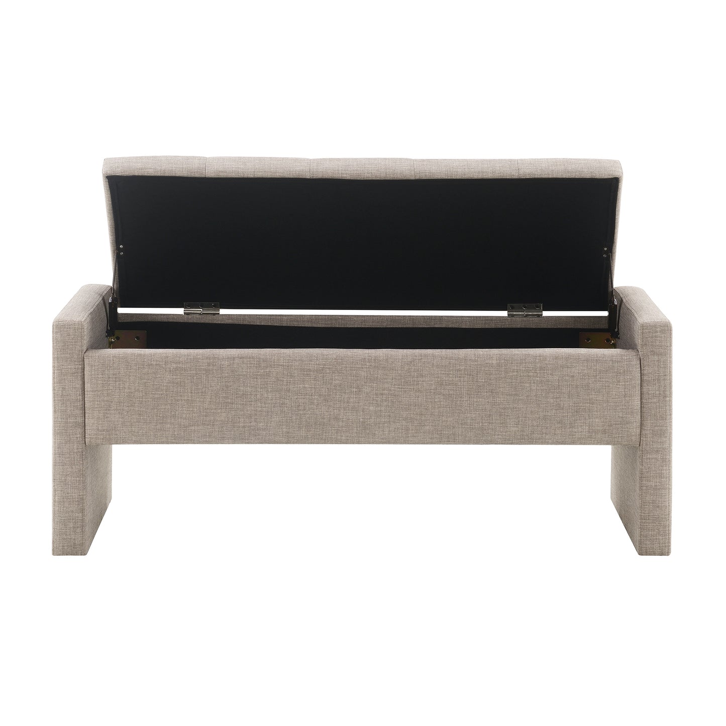 Modern Bed End Bench with Storage,Upholstered Large Foot Rest Stool, Comfy Window Vanity Bench for Living Room,Bedroom,Dorm,Coffee Table,Linen Grey Brown