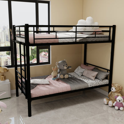 Twin Over Twin Metal Bunk Bed for Kids Boys Girls,Metal Structure Bedframe with Ladders & Guardrail,Convertible 2 Beds,No Spring Box Required SolidRoot Buy Furniture USA