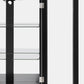 Curio Cabinet Lighted Curio Display Cabinet with Open Storage Space,Solid Wood Legs and adjustable Shelves, Acrylic Mirrored Back Panel, Tempered Glass Doors,3 Tier and one open space(E26 light bulb n Livingsource