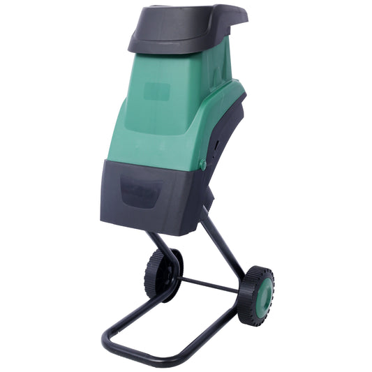 15Amp  Electric Wood Chipper/Shredder with Wheels Electric Garden Shredder Portable Chipping Width Collection Bag, Double Sided Blade System, Auto Shut-Off Green Livingsource