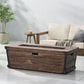 Outdoor Patio Concrete Fire table, Rectangle Gas Burning 56-Inch Fire Pit - 50,000 BTU, Wood Pattern Fire Table, Brown (Tank Cover not Included) - SolidRoot Buy Furniture USA