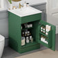 20" Bathroom Vanity with Sink, Vanity Cabinet with Door Shelf and Adjustable Shelf, Green Livingsource