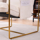 2 Chairs in 1 Box, Upholstered Hanging Armchair with Arm PocketsMetal frame, gold-plated craftsmanship, crushed foam cushions and skin-friendly woven fabric for living room and bedroom. Beige Livingsource