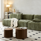MDF nested table set 2 pieces, handcrafted round coffee table in living/lounge area, walnut color Livingsource