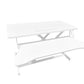 32 Inch Desk Converter, Height Adjustable Sit to Stand Riser, Dual Monitor and Laptop Workstation with Wide Keyboard Tray, White Livingsource